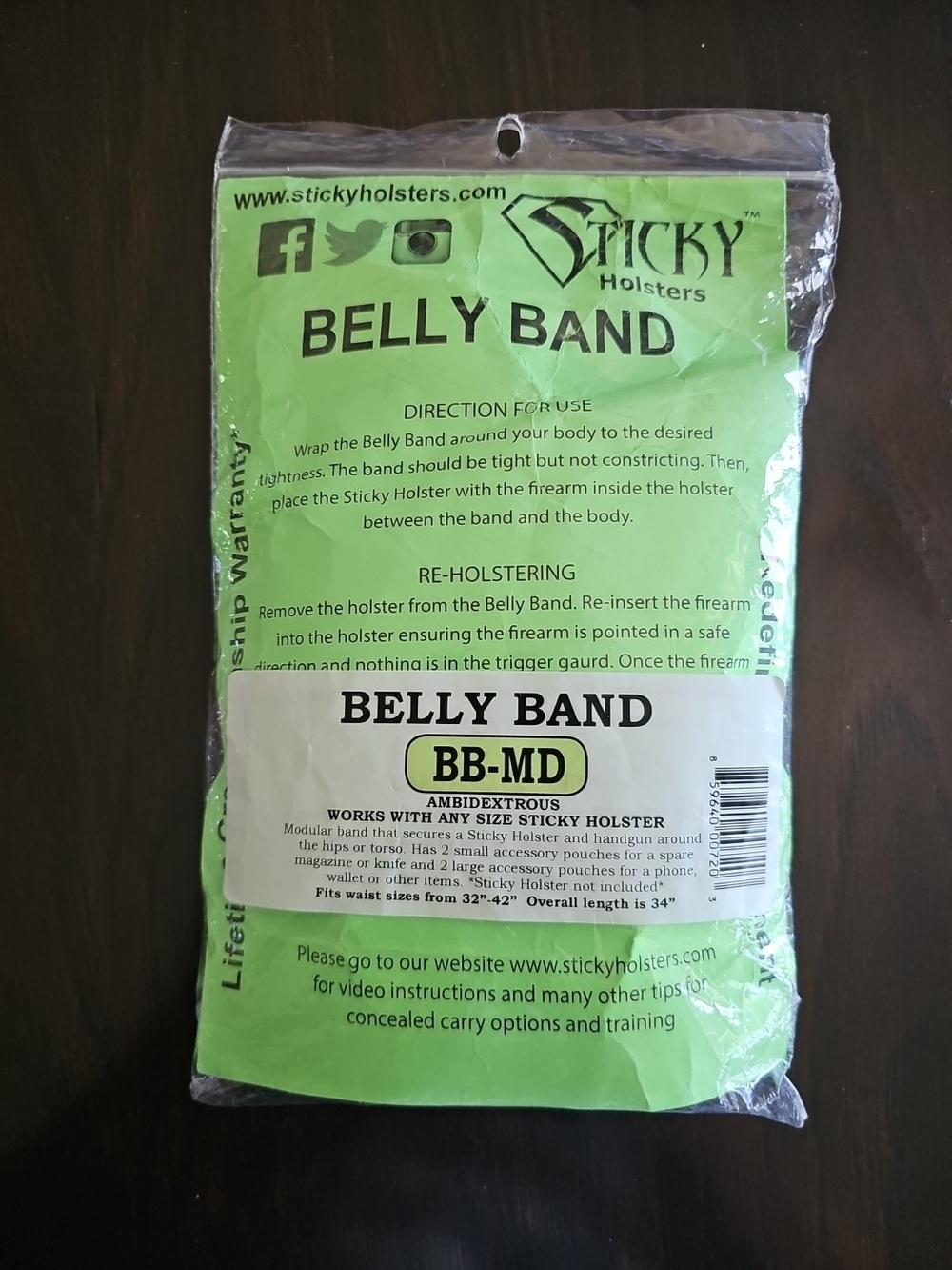 Belly Bandit BB-MD Ambidextrous Belly Bandit - Black - Picture 2 of 3